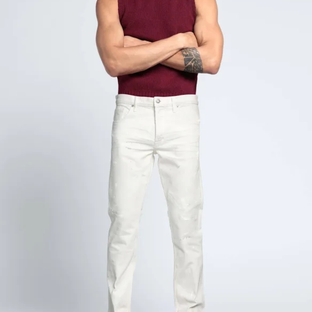 Tom Ford Off-White Men's Straight-Leg Pants
